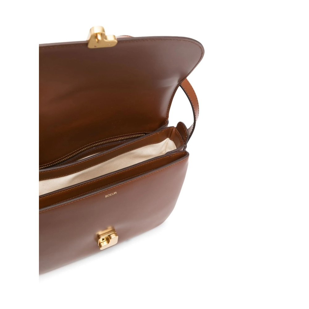 Soeur Flip Shoulder Bag In Brown