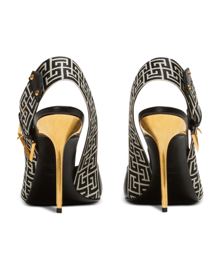 Balmain Ruby Pointed Toe Slingback Pumps In Black