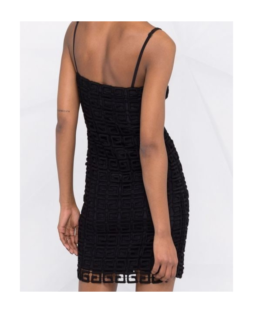 Givenchy 4g Embroidered Slip Dress In Black