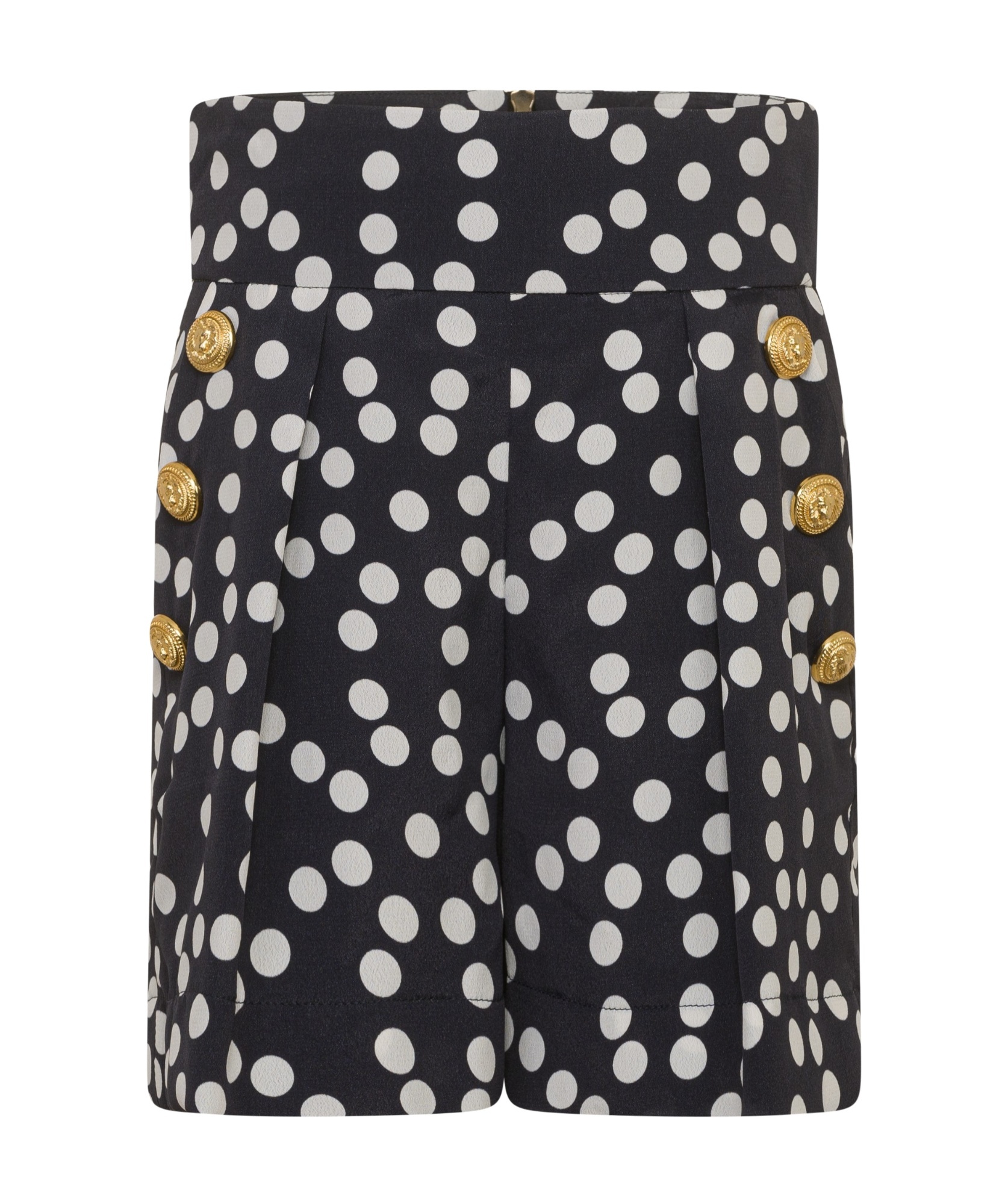 Balmain Lion-head Buttoned Shorts In Black