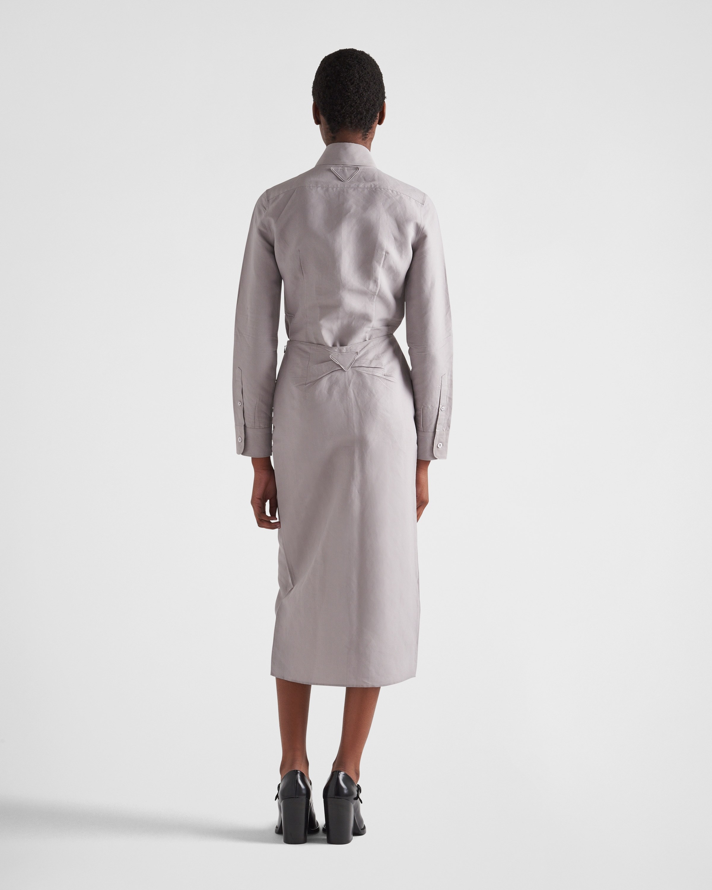 Prada Split Skirt In Gray