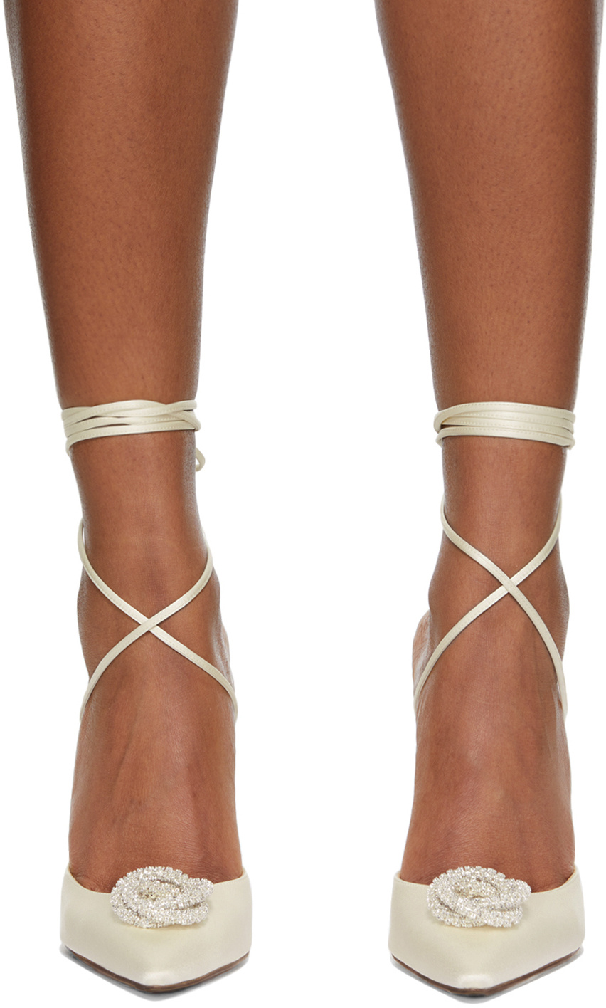 Magda Butrym Crystal-embellished Satin Pumps In Brown