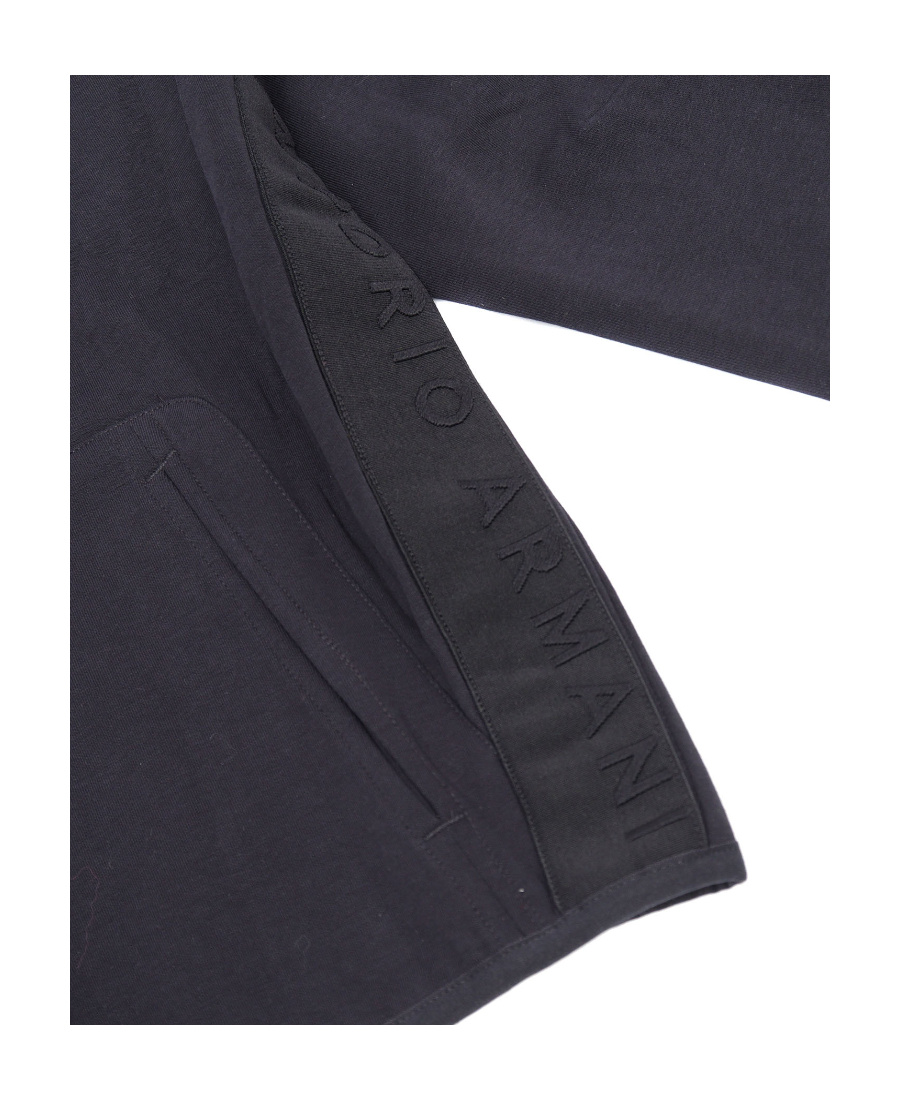 Emporio Armani Logo-embossed Hooded Jacket In Black