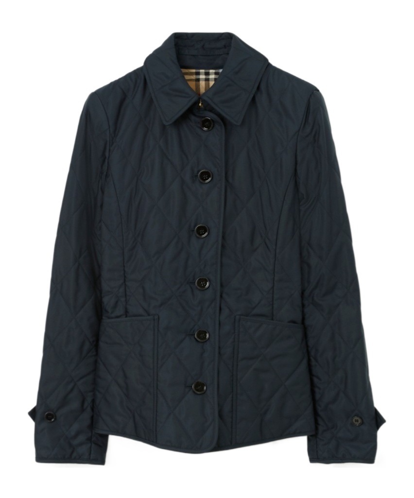 Burberry Diamond-quilted Thermoregulated Jacket In Black