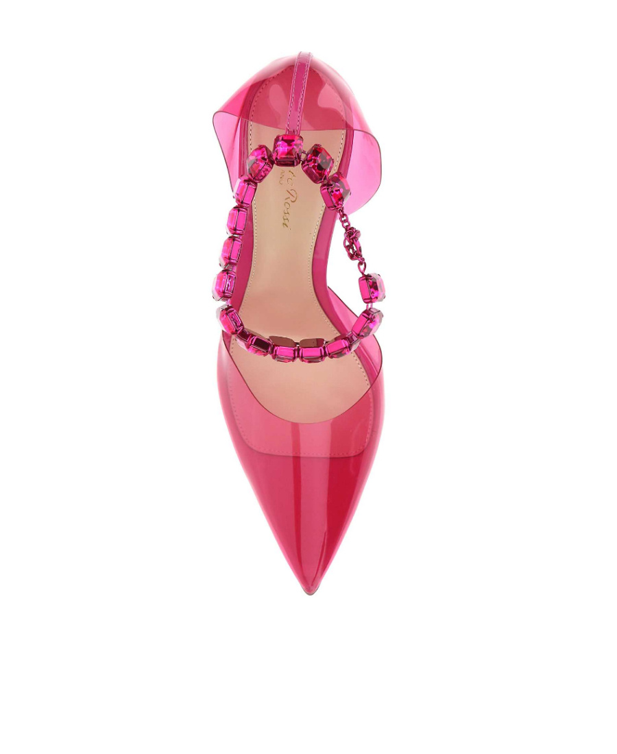 Gianvito Rossi Crystal Embellished Pointed Toe Sandals In Pink