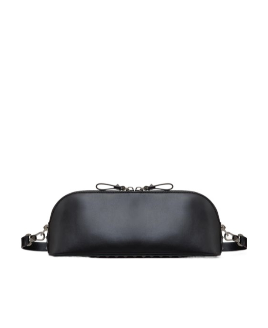 Valentino Rockstud Leather Clutch Bag In Black