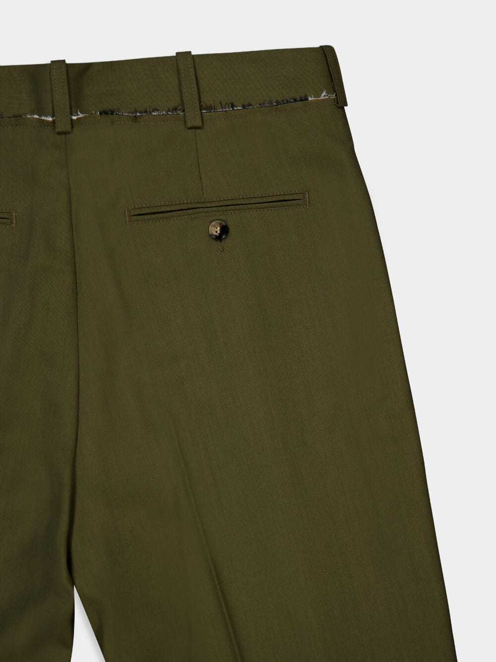 Marni Pleat-detail Wool Trousers In Green