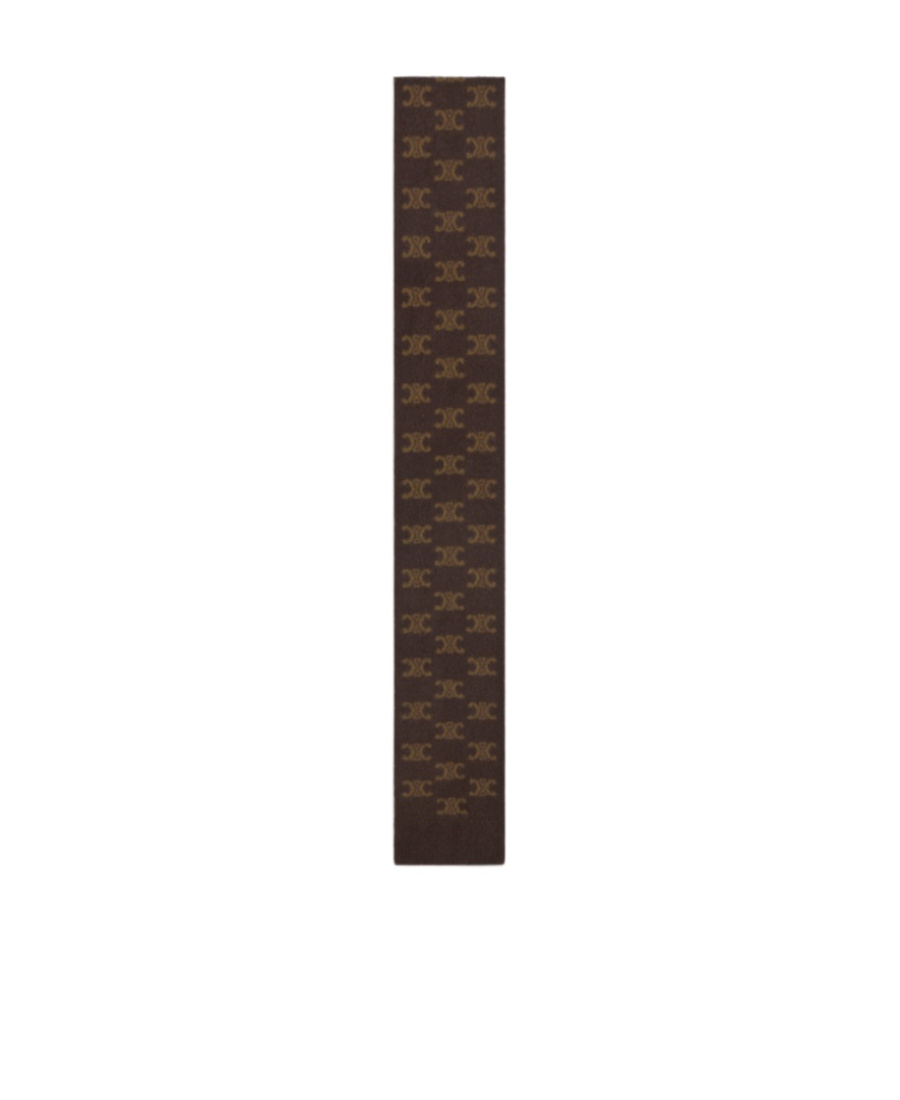 Celine Interwoven Alphabet Scarf In Brown