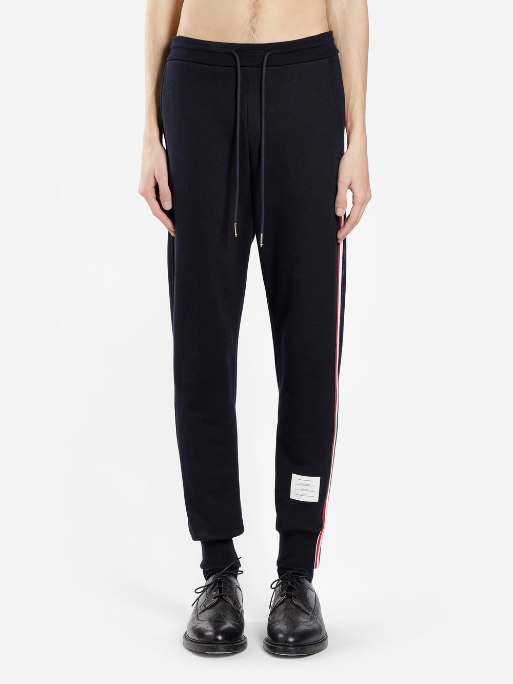 Thom Browne Tapered Grosgrain-trimmed Loopback Cotton-jersey Sweatpants In Black