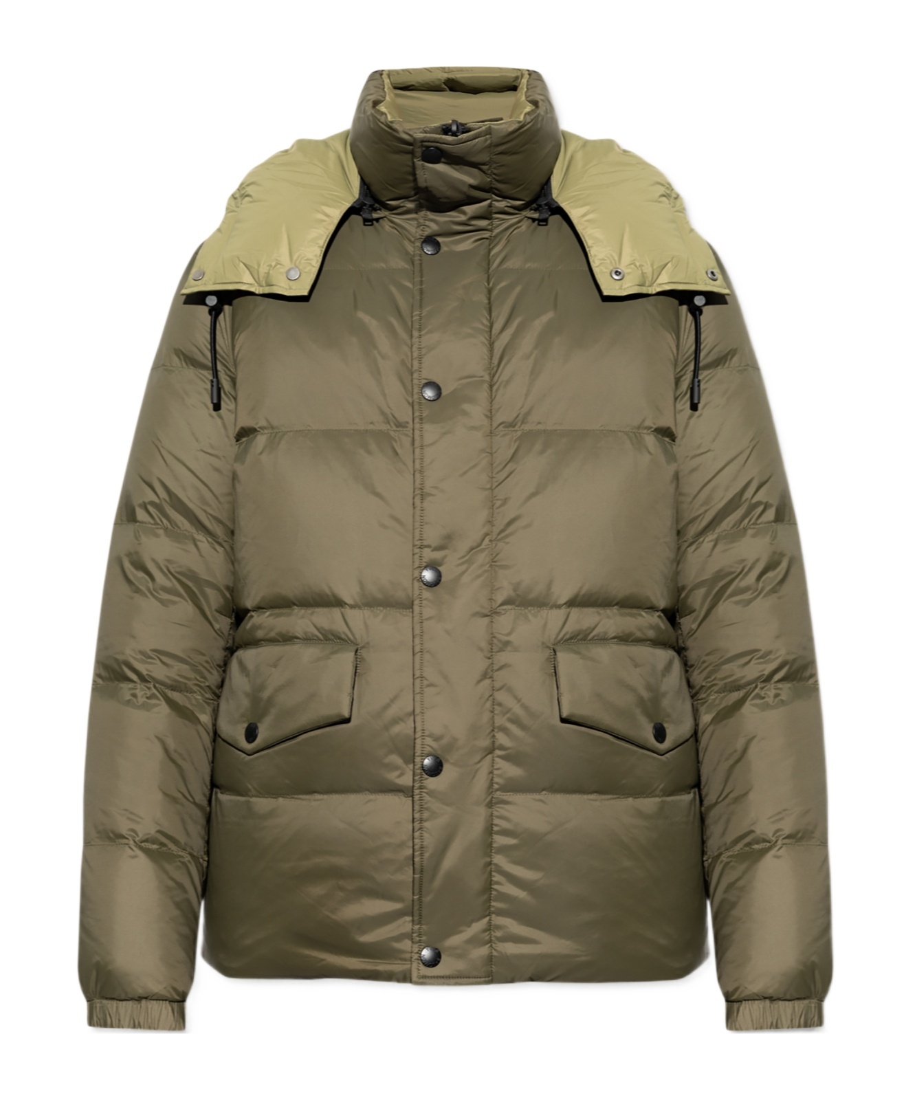 Yves Salomon Hooded Puffer Jacket In Green