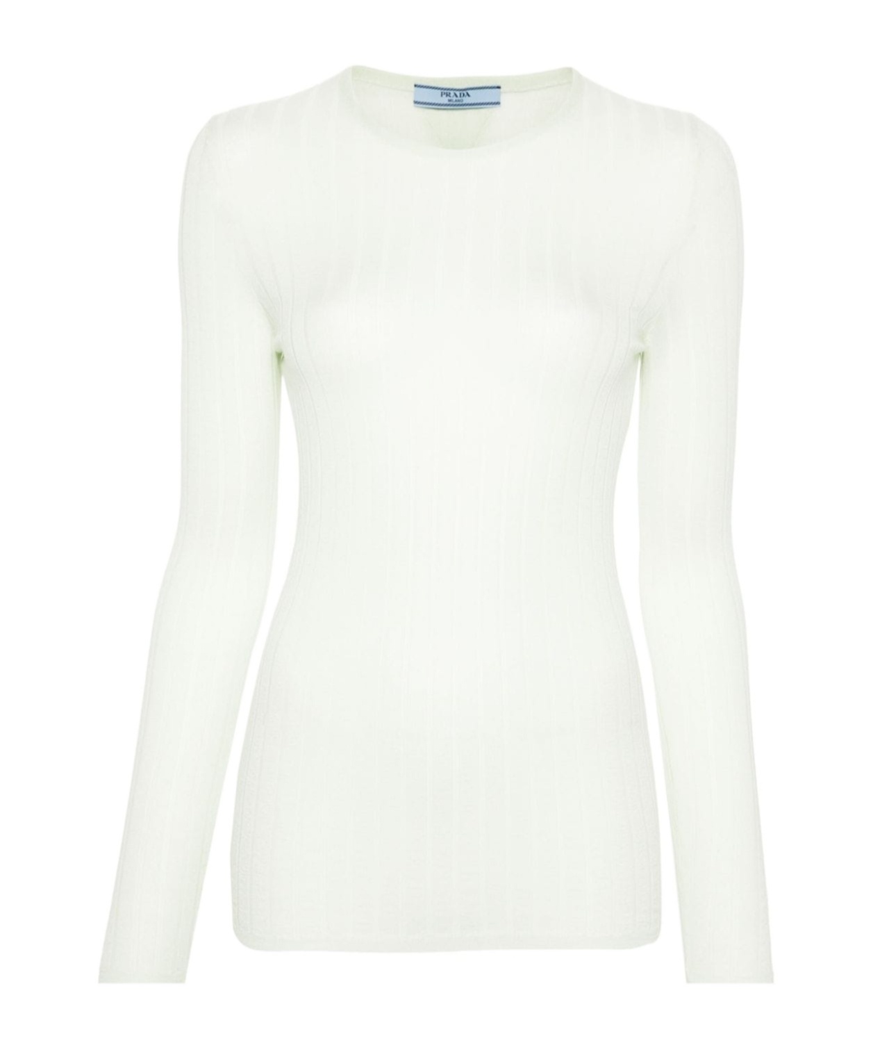 Prada Cashmere And Silk Crew-neck Sweater In White