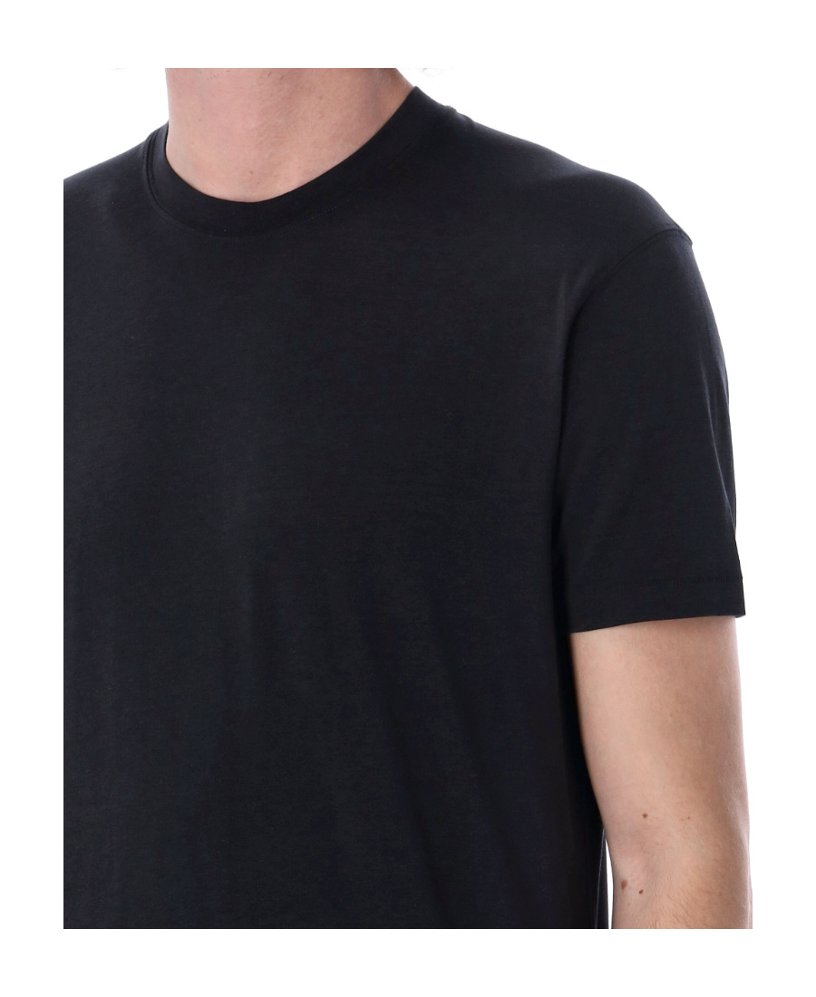 Tom Ford Black Stretch Cotton Crew Neck T-shirt In Black