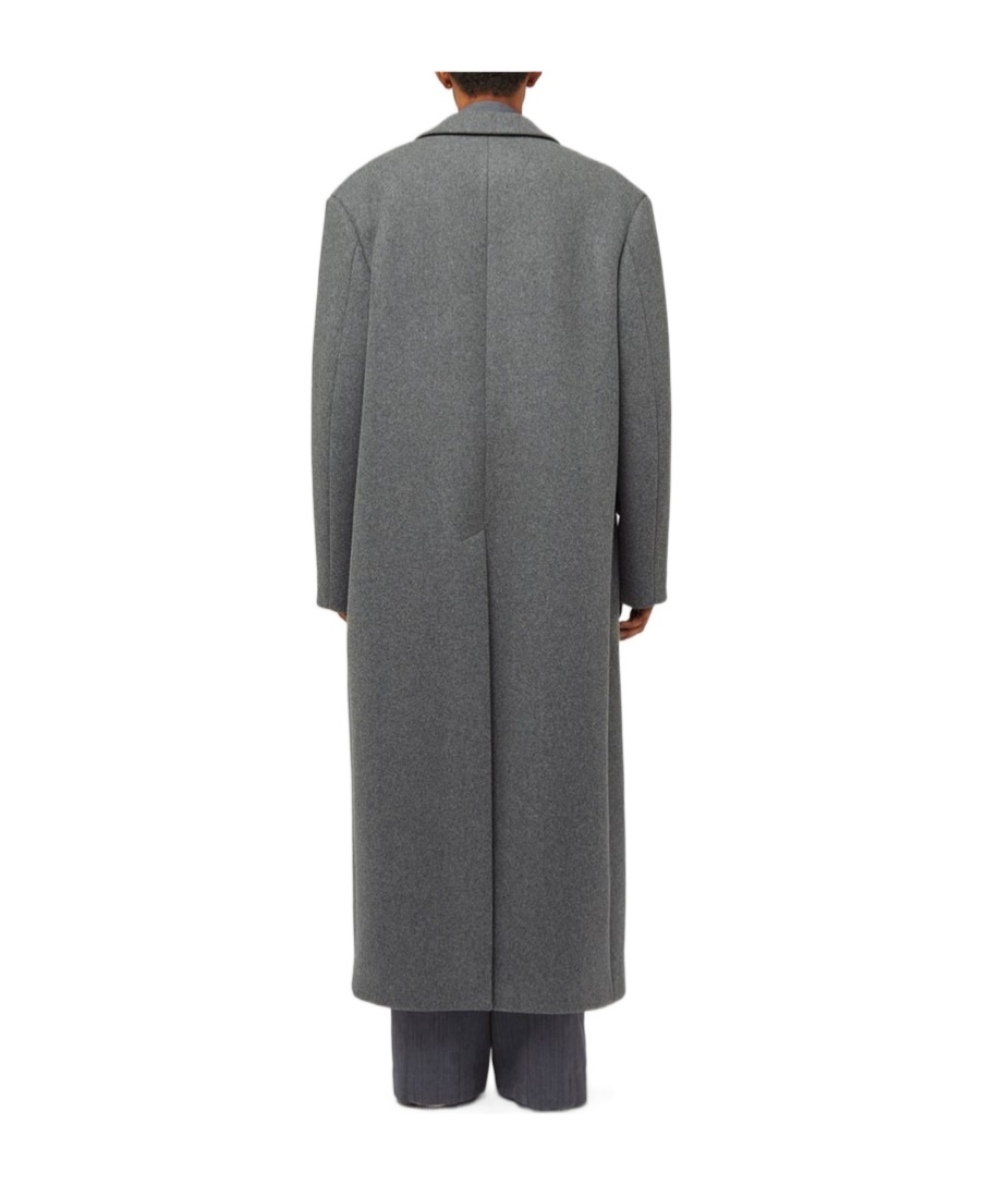 Jil Sander Mens Single-breasted Two-flap-pockets Relaxed-fit Wool Coat Pebble In Black