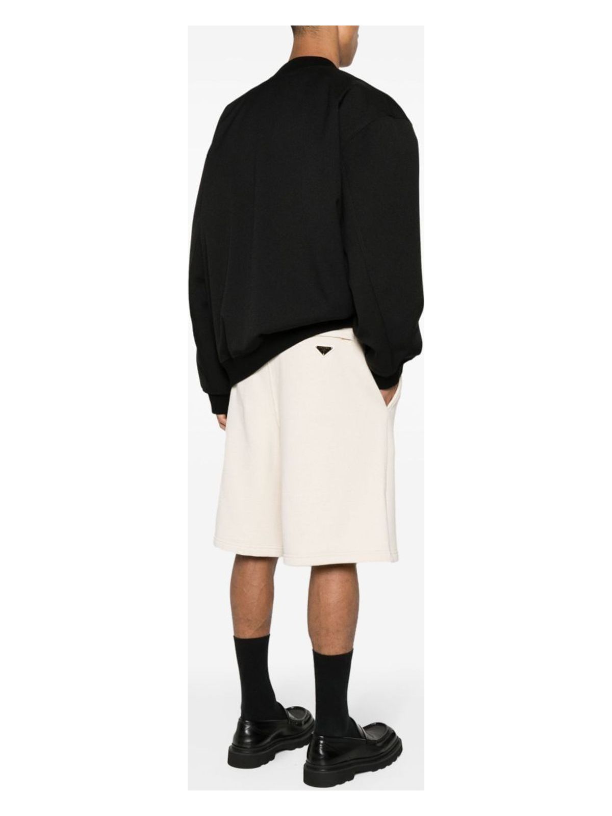 Prada Triangle-logo Track Shorts In Nude