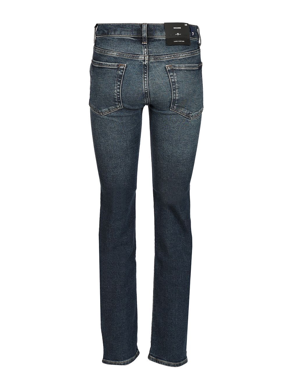 7 For All Mankind Faded Five-pocket Jeans Pants In Black