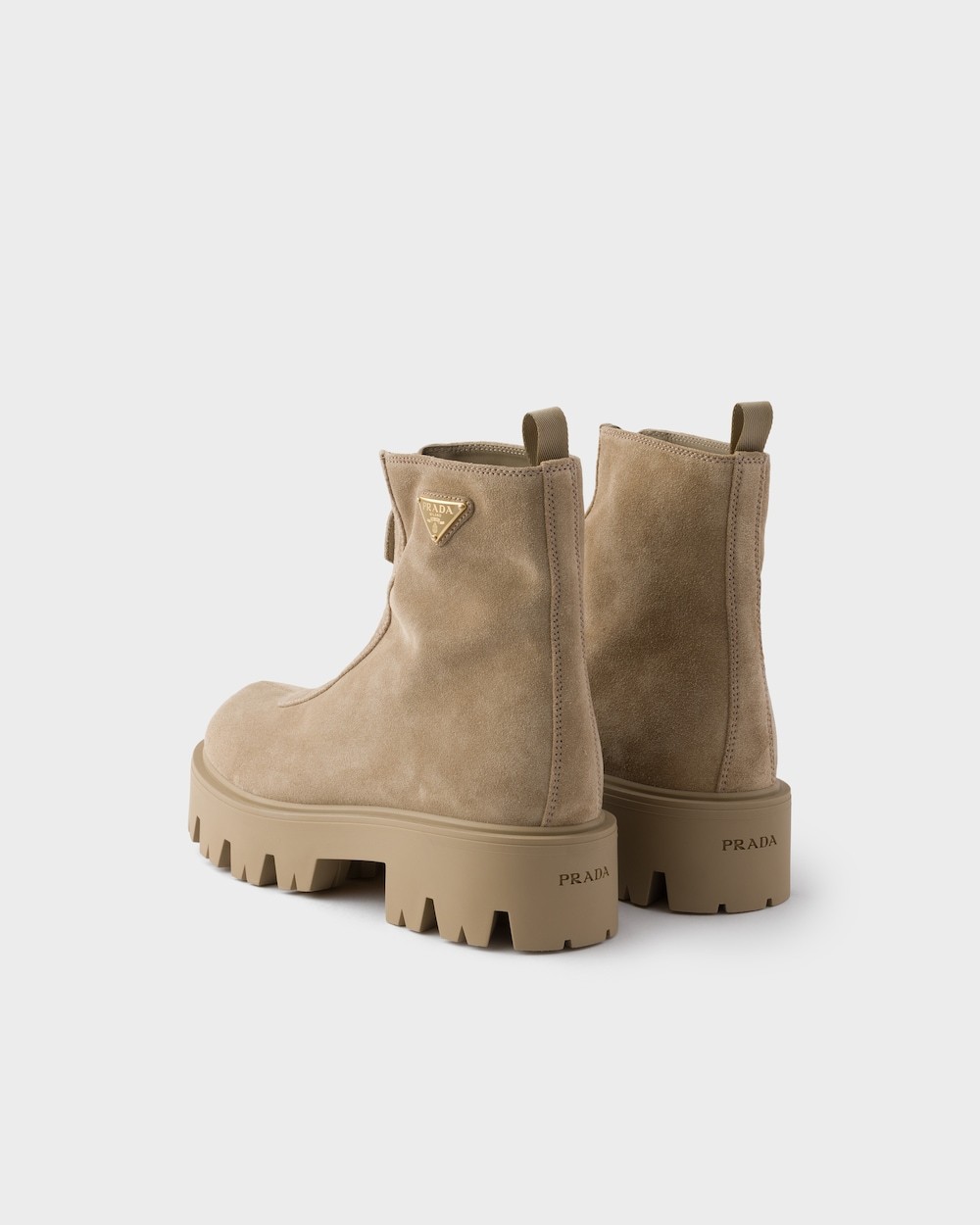 Prada Suede Booties With Zip In Multi