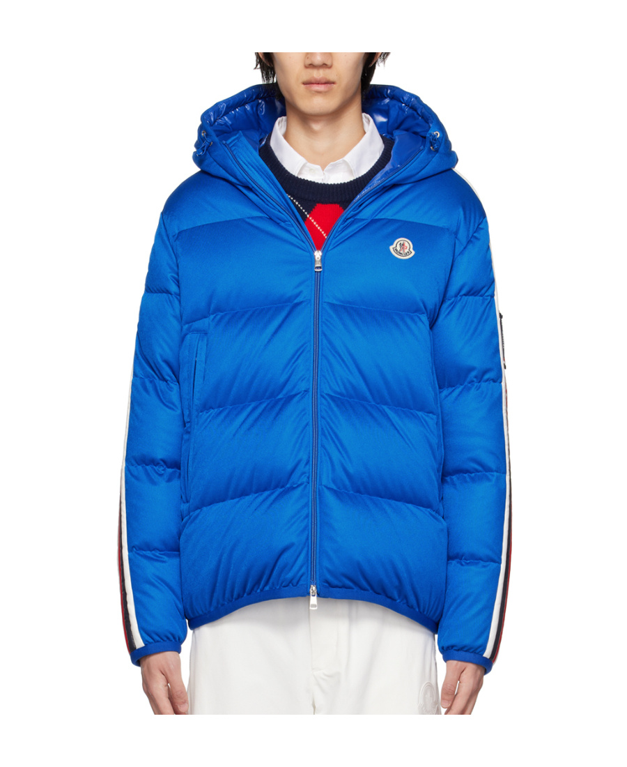 Moncler Quilted Down Jacket In Blue