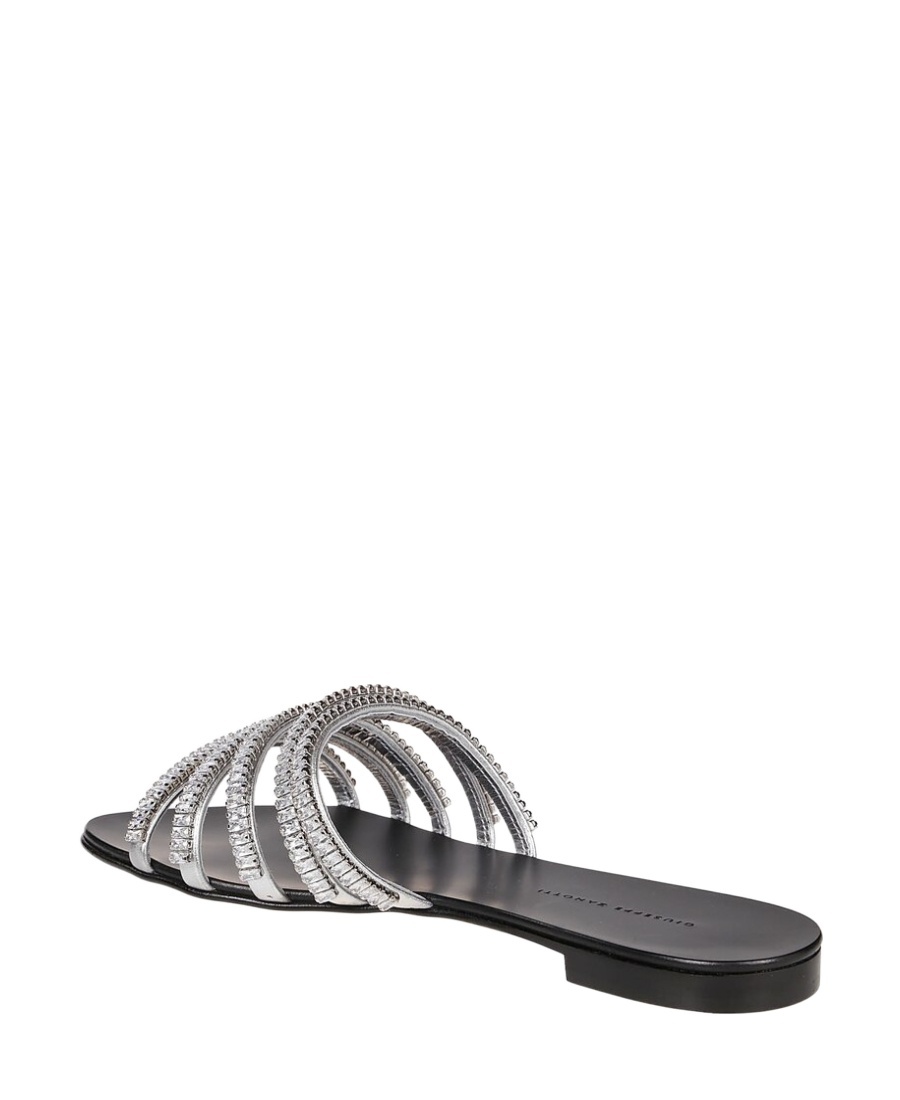 Giuseppe Zanotti Crystal Ring With Flip-flops In Gray