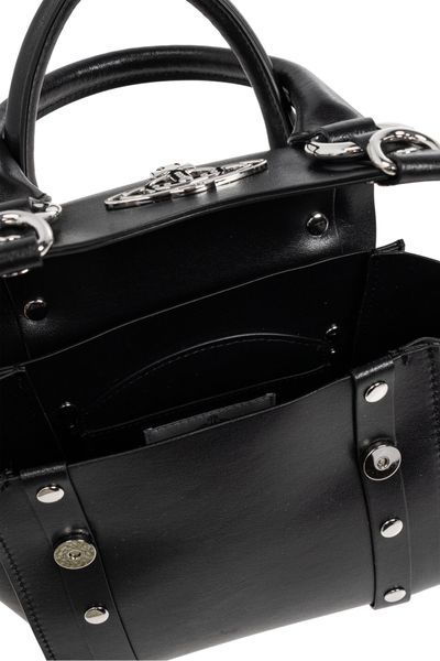 Vivienne Westwood Orb-plaque Leather Tote Bag In Black