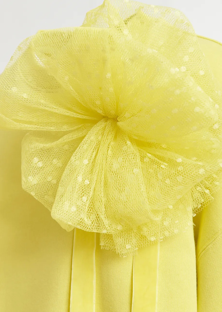 Essentiel Antwerp Yellow Sweatshirt With Removable Mesh Brooch