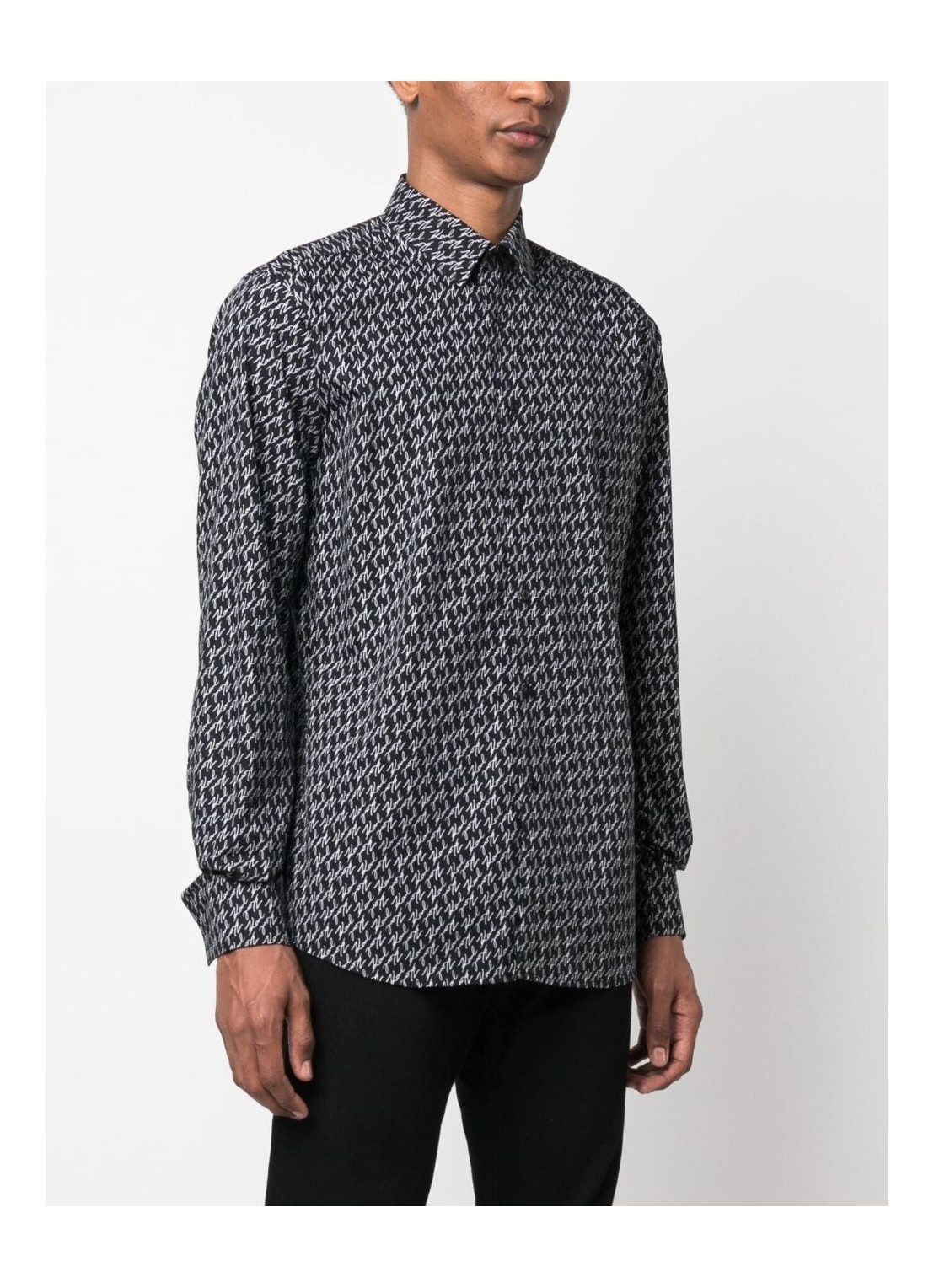 Karl Lagerfeld Long-sleeved Shirt In Black