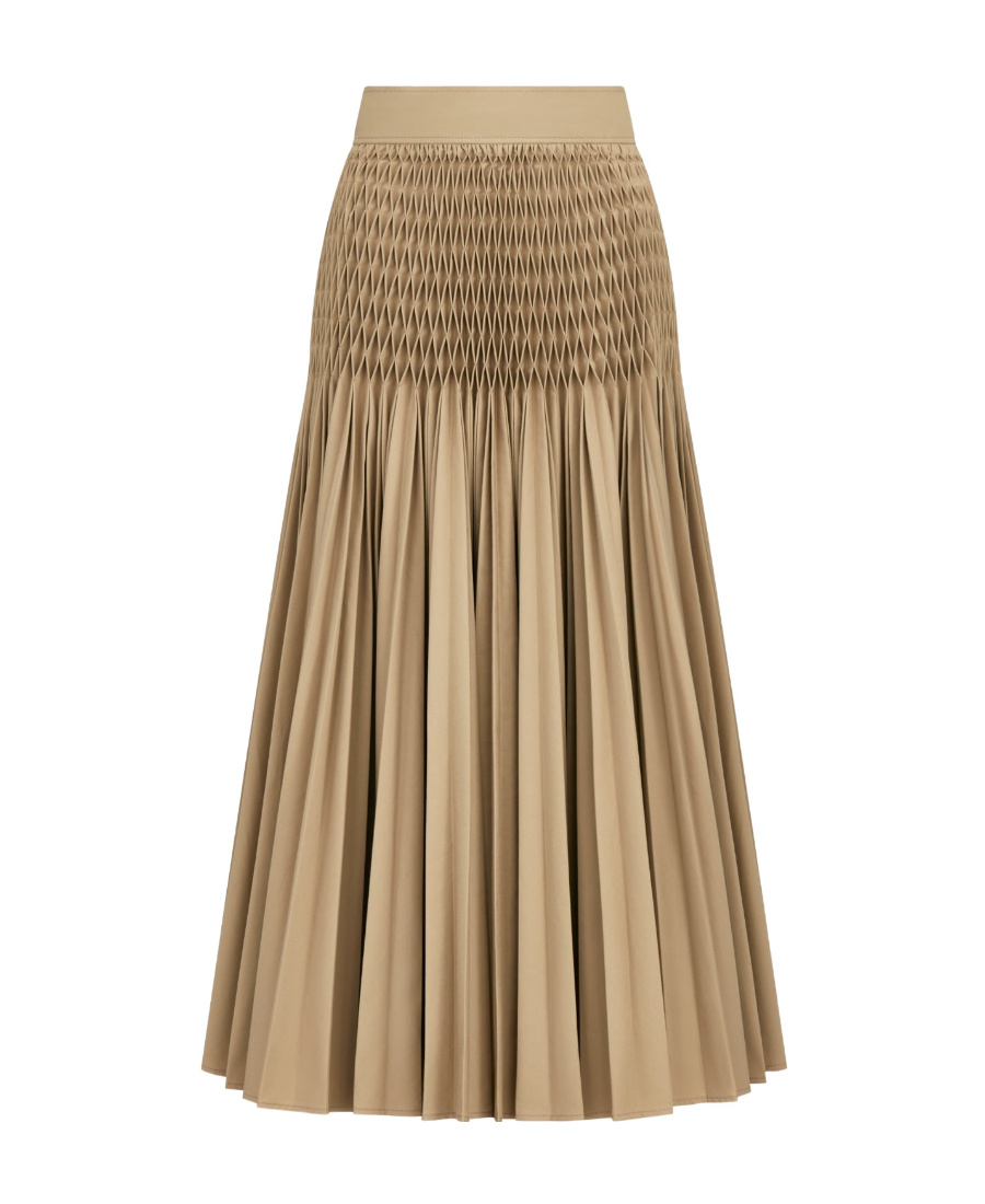 Dior Medium Length Pleated Skirt In Nude