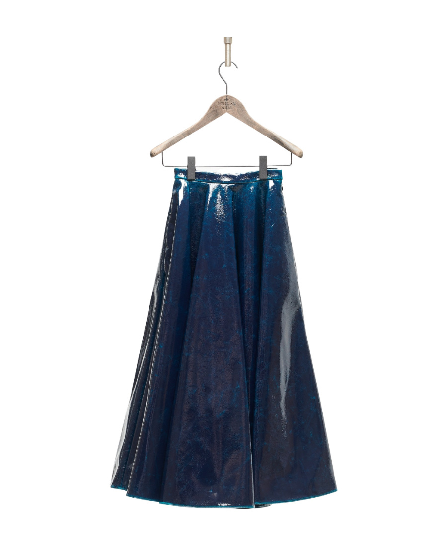 Alaïa High-waist Flared Midi Skirt In Blue