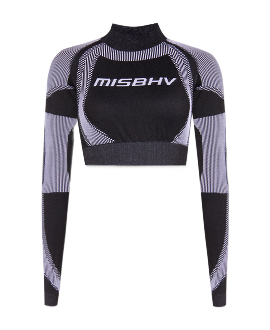 Misbhv Logo-print Cropped Top In Black
