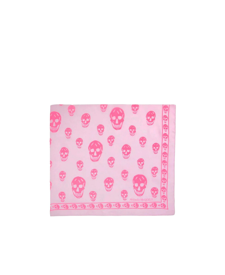Alexander Mcqueen Alexander Mc Queen Biker Skull Wool Scarf In Pink