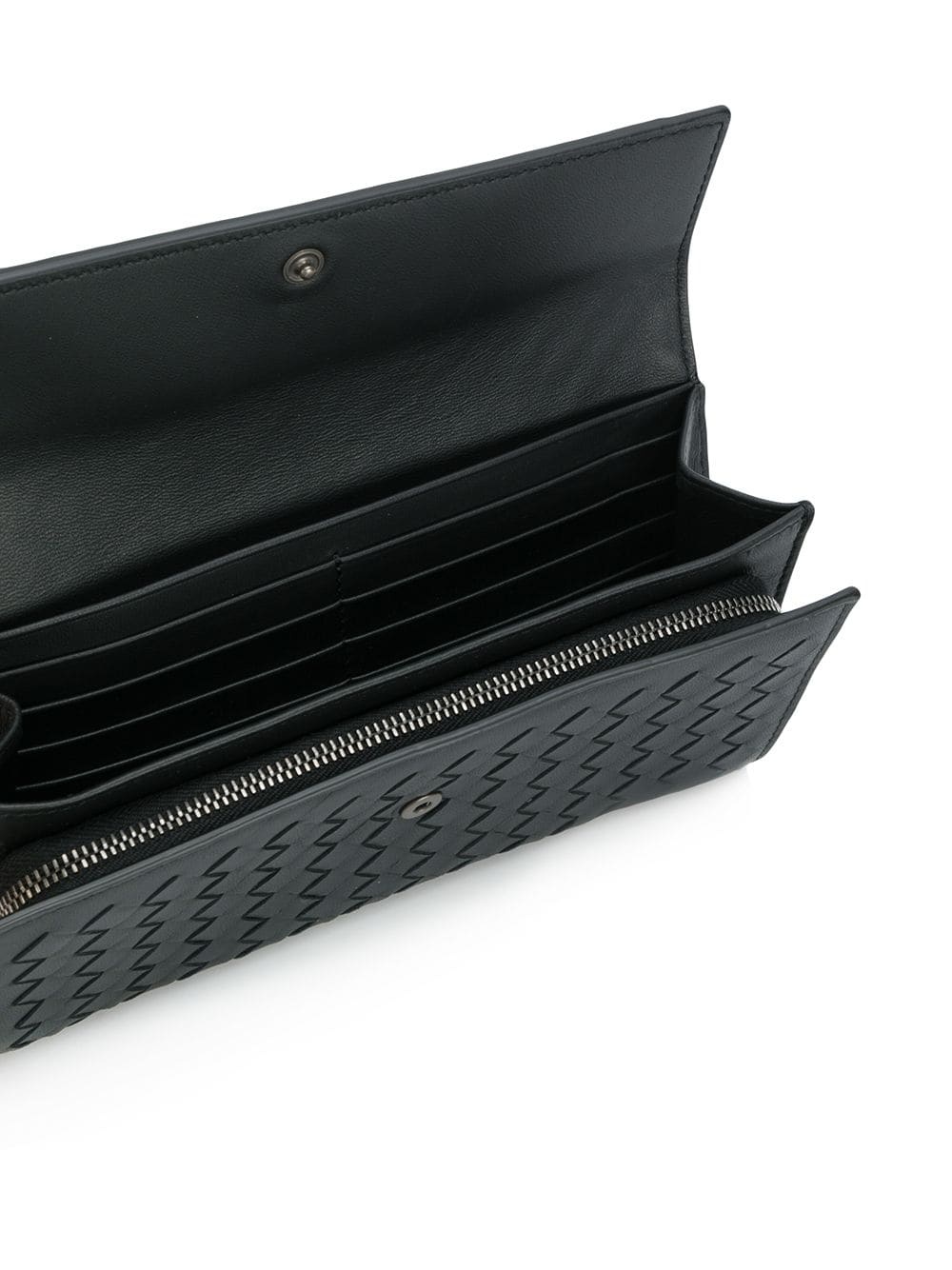 Bottega Veneta Knit A Flip Purse In Black