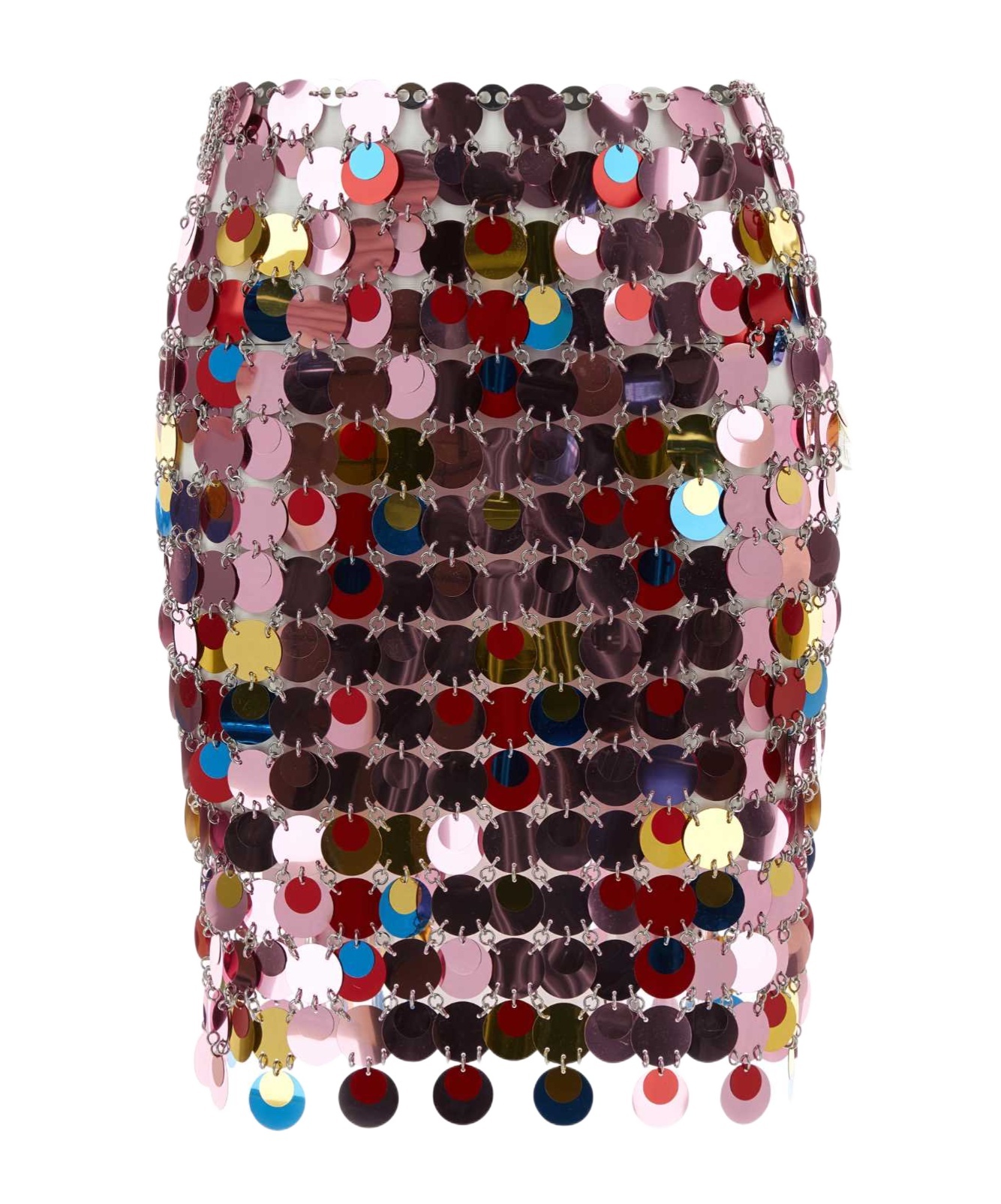 Rabanne High-waisted Sequin Mini Length Skirt In Multicolor