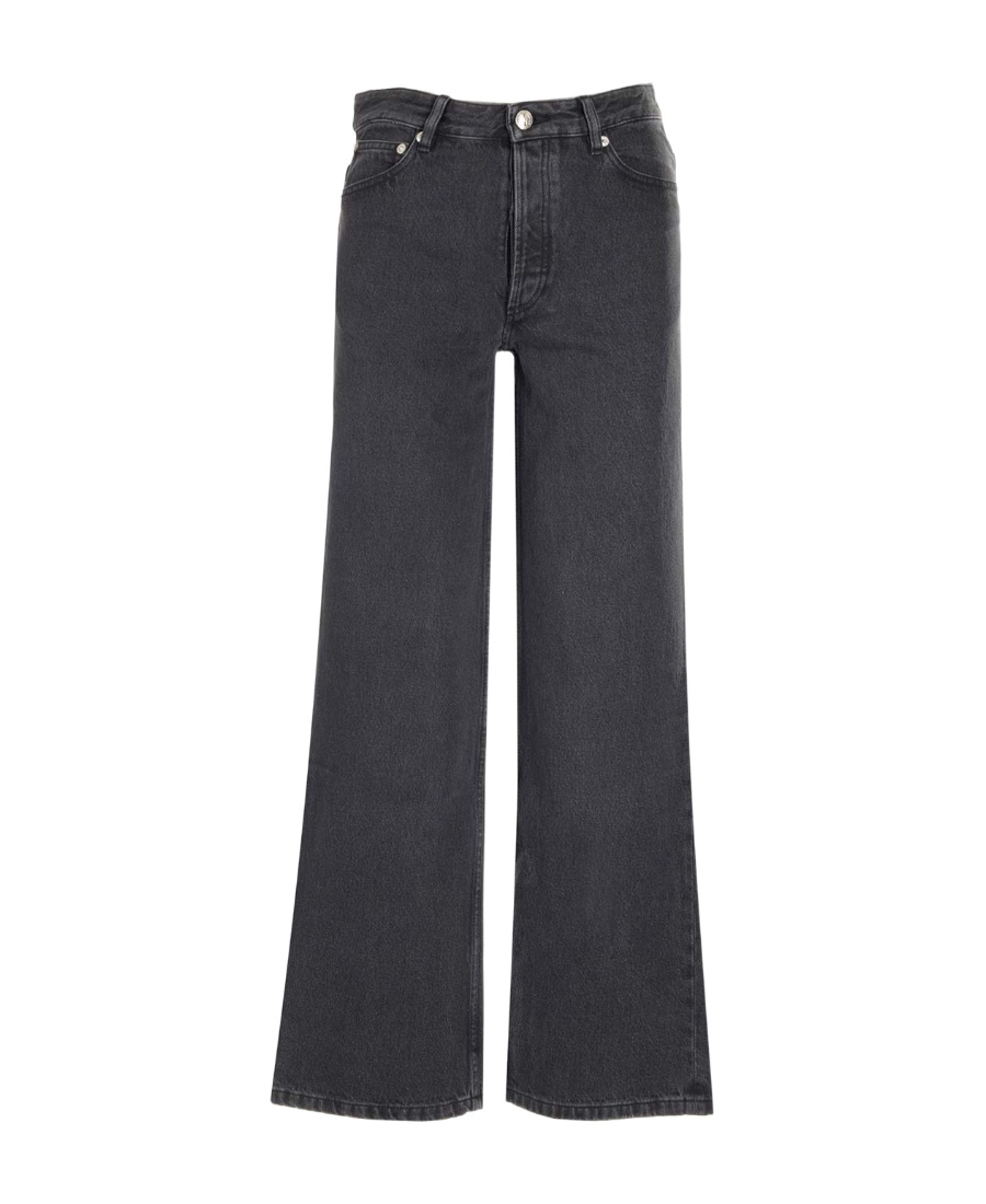 Apc A.p.c. High-waisted Wide-leg Jeans In Black