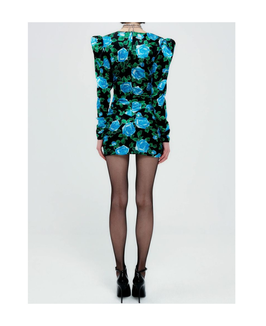 Alessandra Rich Silk Mini Dress In Black