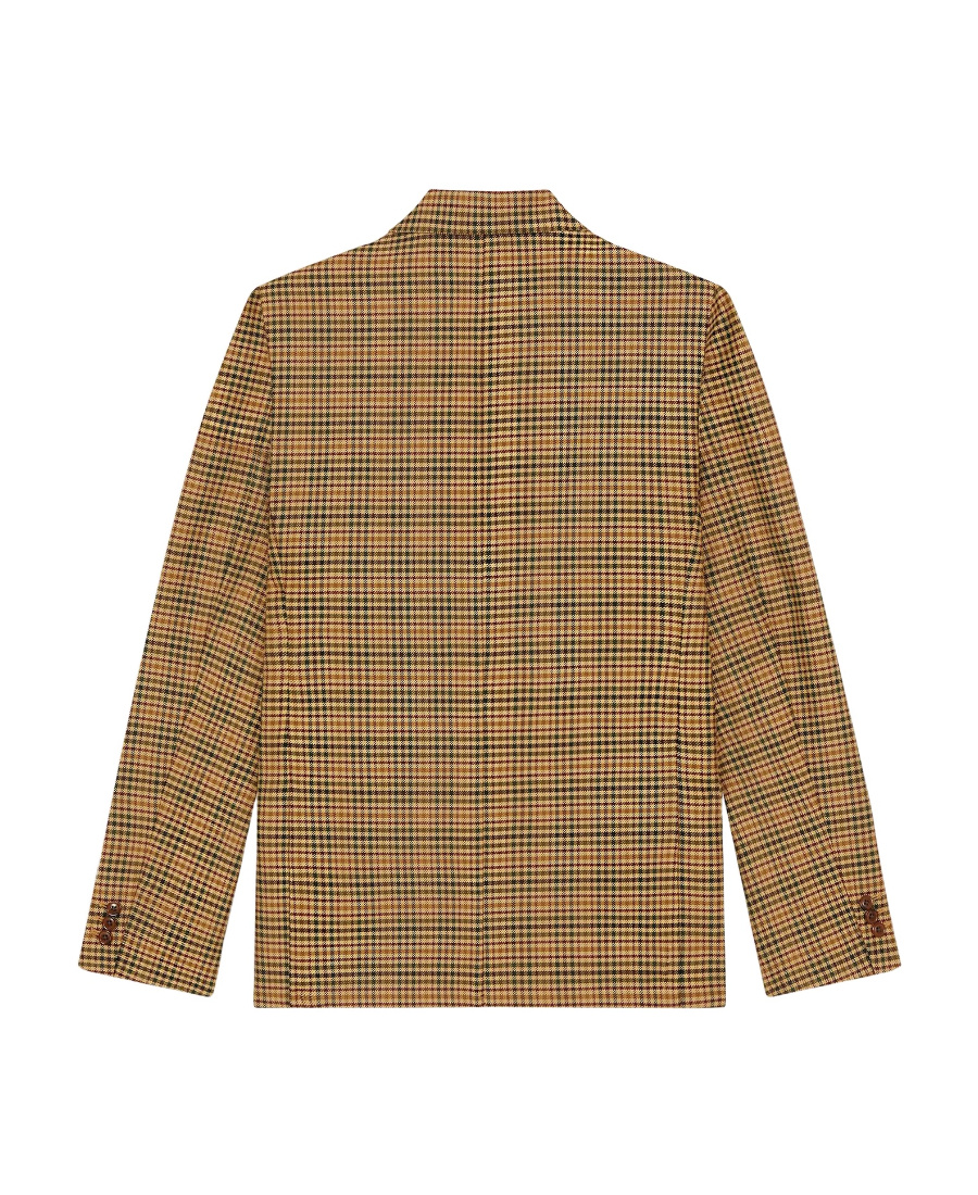 Kenzo Checked Single-breasted Blazer In Green