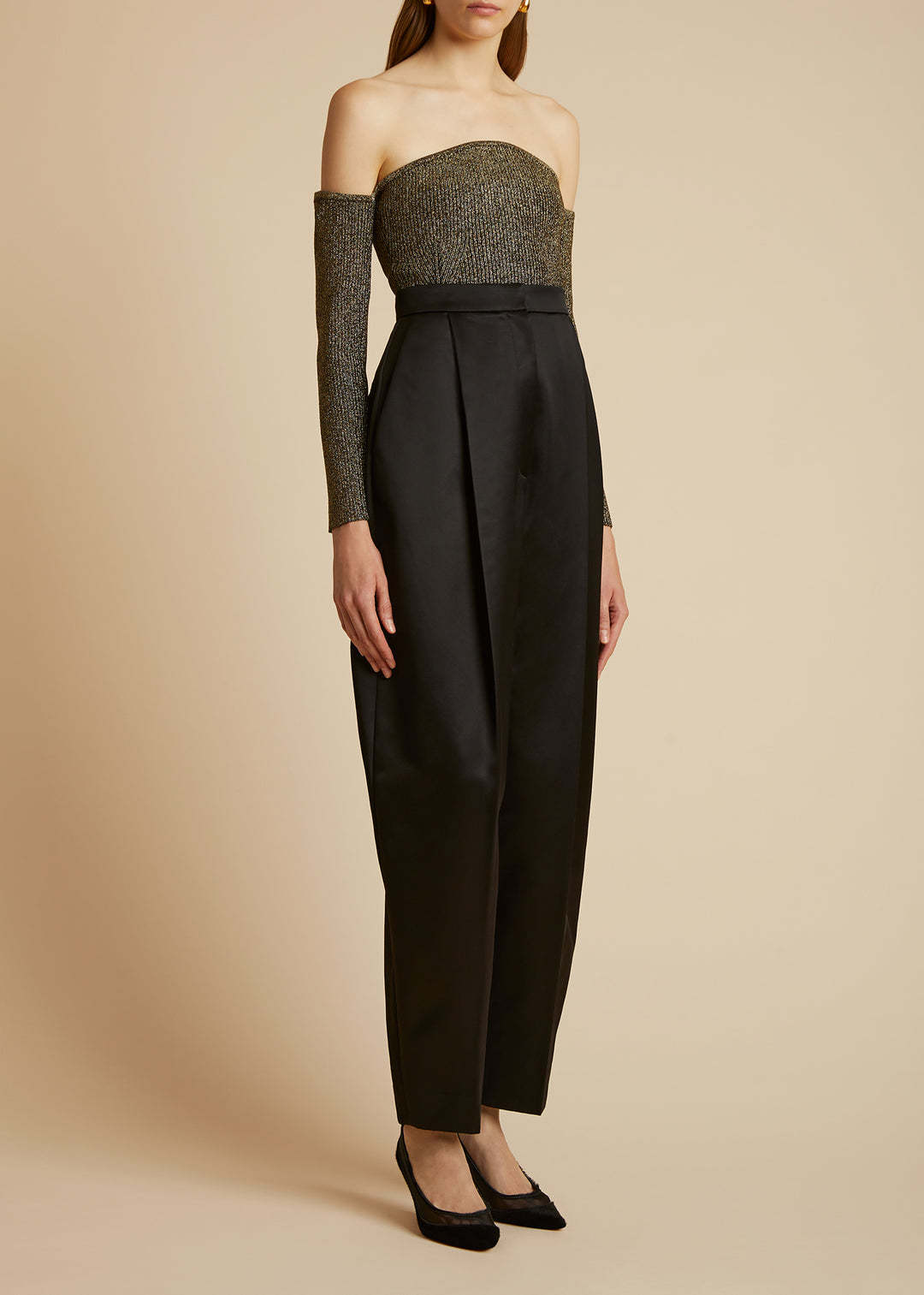 Khaite Front Pleated Trousers In Black