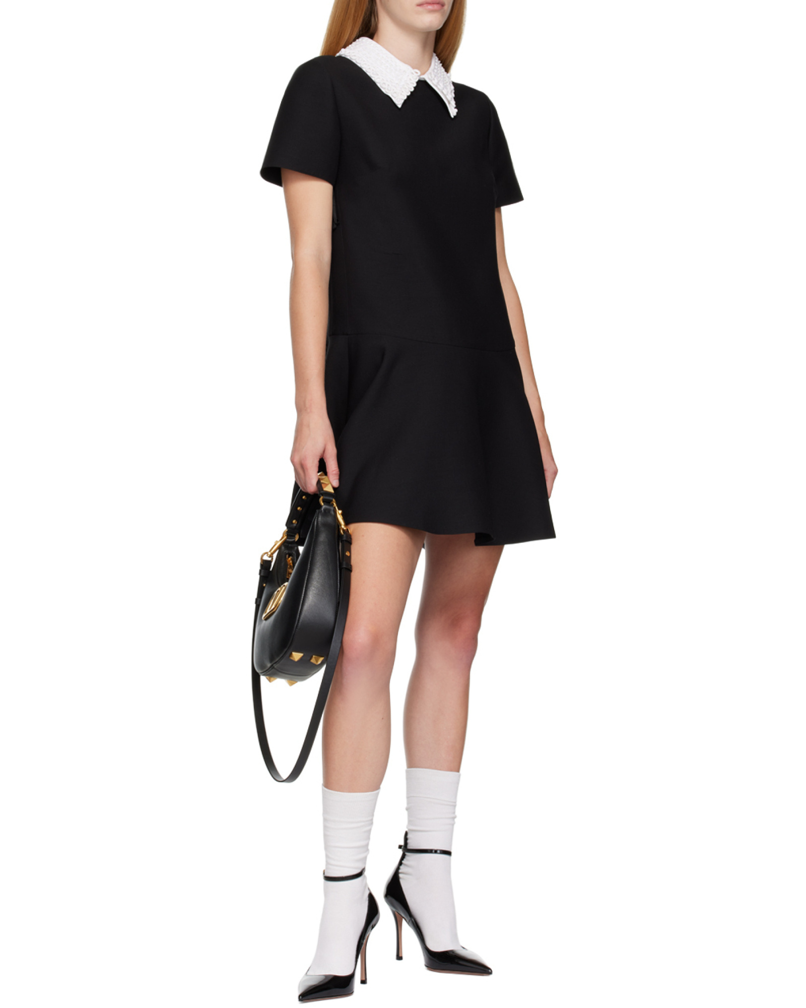 Valentino Vlogo Roman Stud Tote Bag In Black