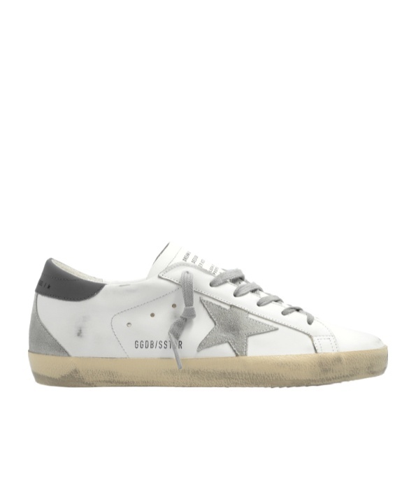 Golden Goose Super-star Distressed Leather Sneakers In White