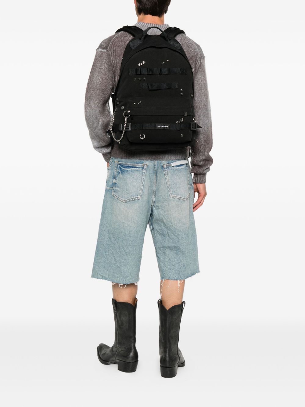 Balenciaga Men Army Medium Backpack In Black