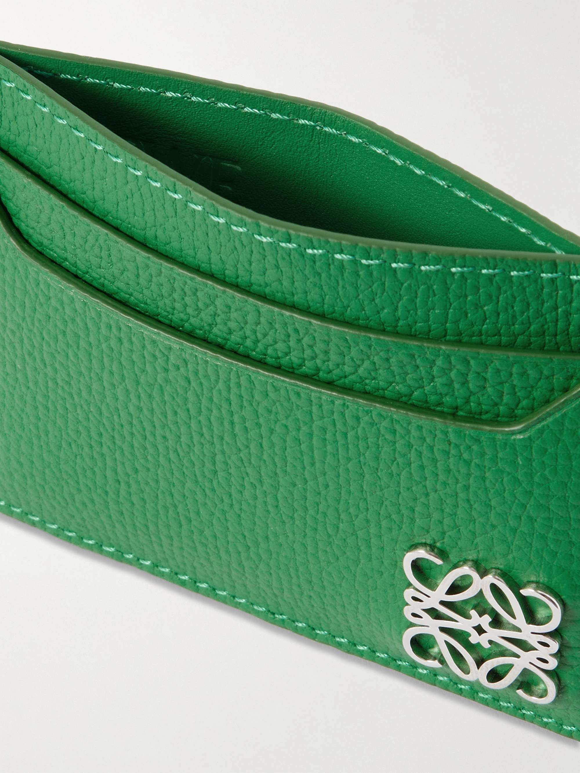Loewe Anagram Card Holder In Green