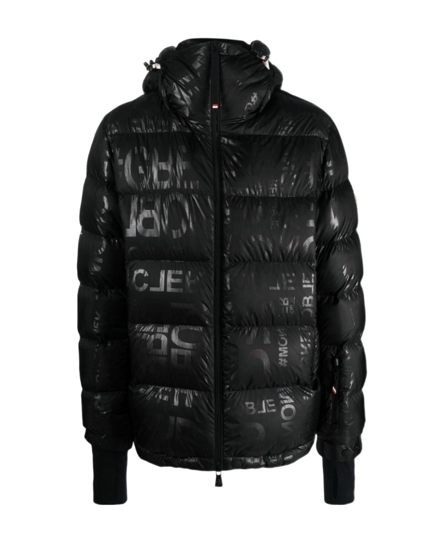 Moncler Logo-print Down Puffer Jacket In Black
