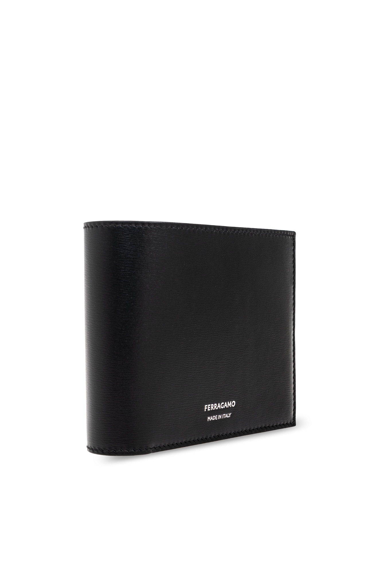Ferragamo B-fold Leather Wallet In Black