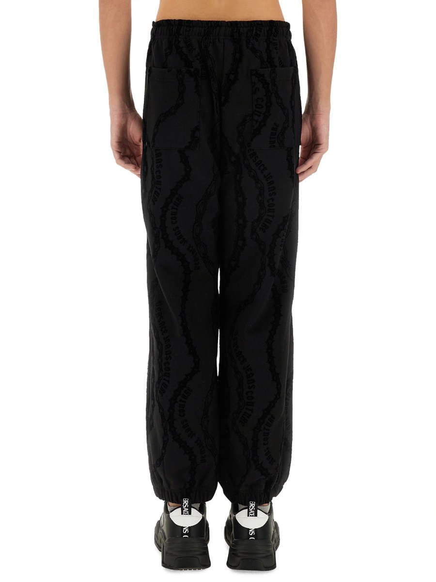 Versace Jeans Couture Chain Print Joggers In Black