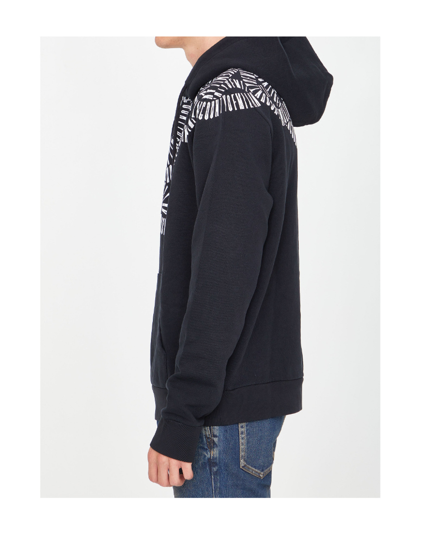 Marcelo Burlon County Of Milan Snake Wings Cotton Hoodie In Black