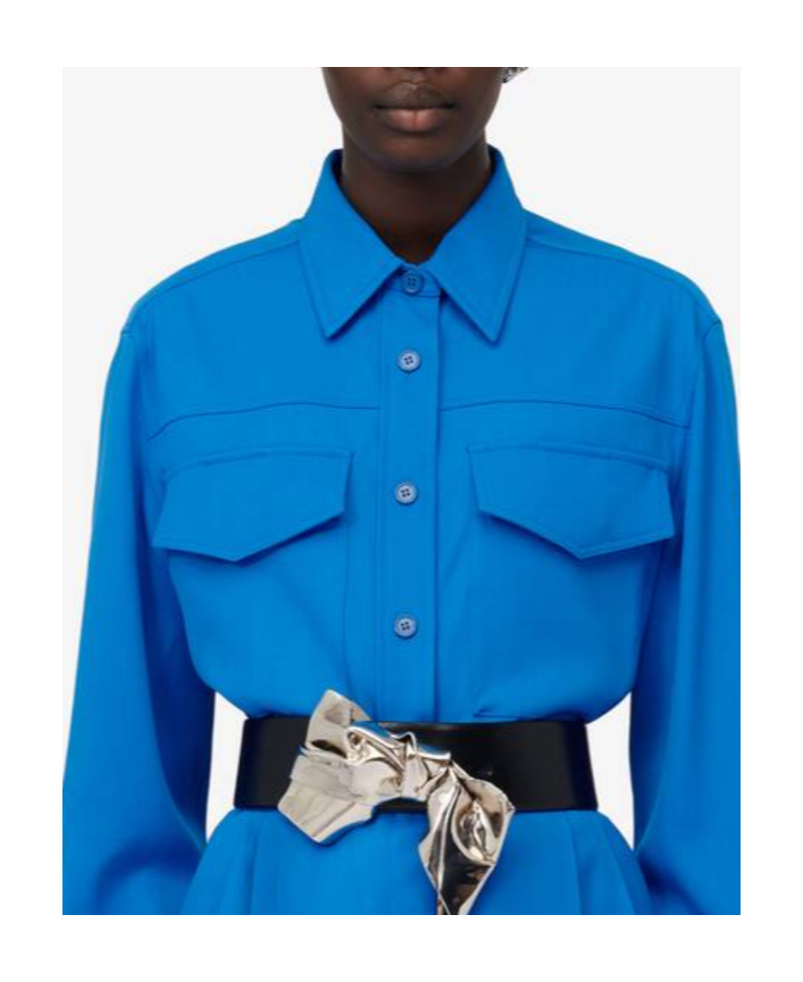Alexander Mcqueen Chemise En Laine In Blue