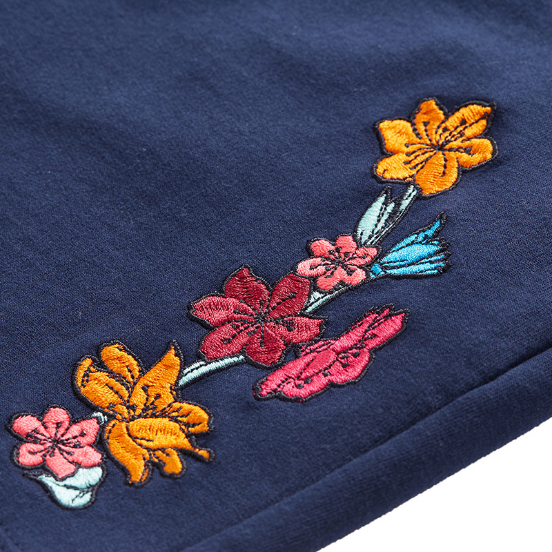 EA7 NAVY BLUE FLORAL SHORTS 
