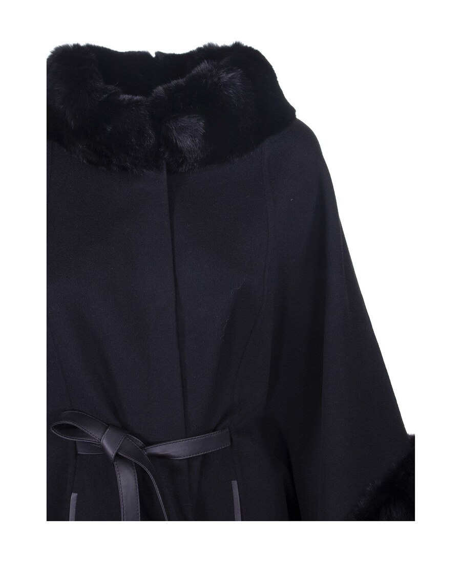 Loro Piana Signature Double Cashmere Cape In Black
