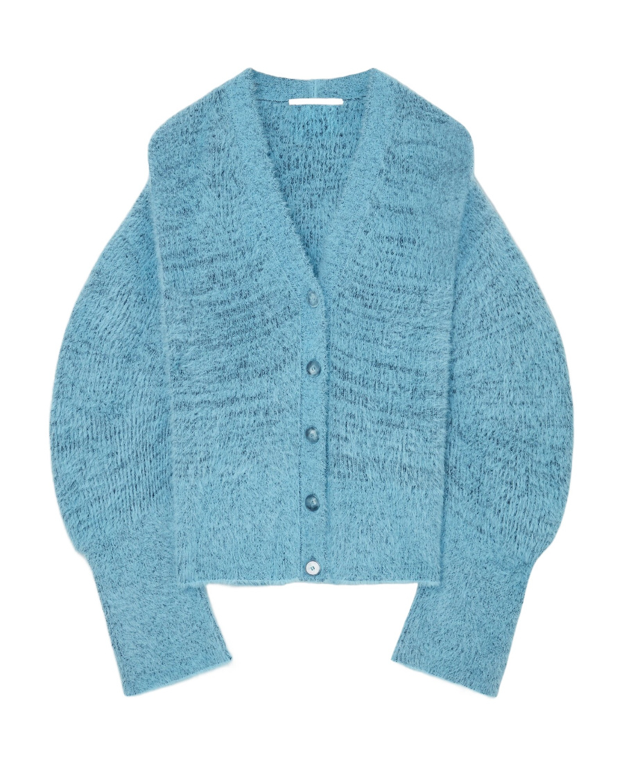 Stella Mccartney + Net Sustain Brushed Knitted Cardigan In Blue