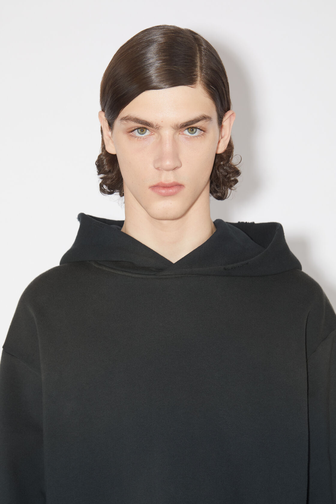 Acne Studios Logo-print Drop-shoulder Hoodie In Black