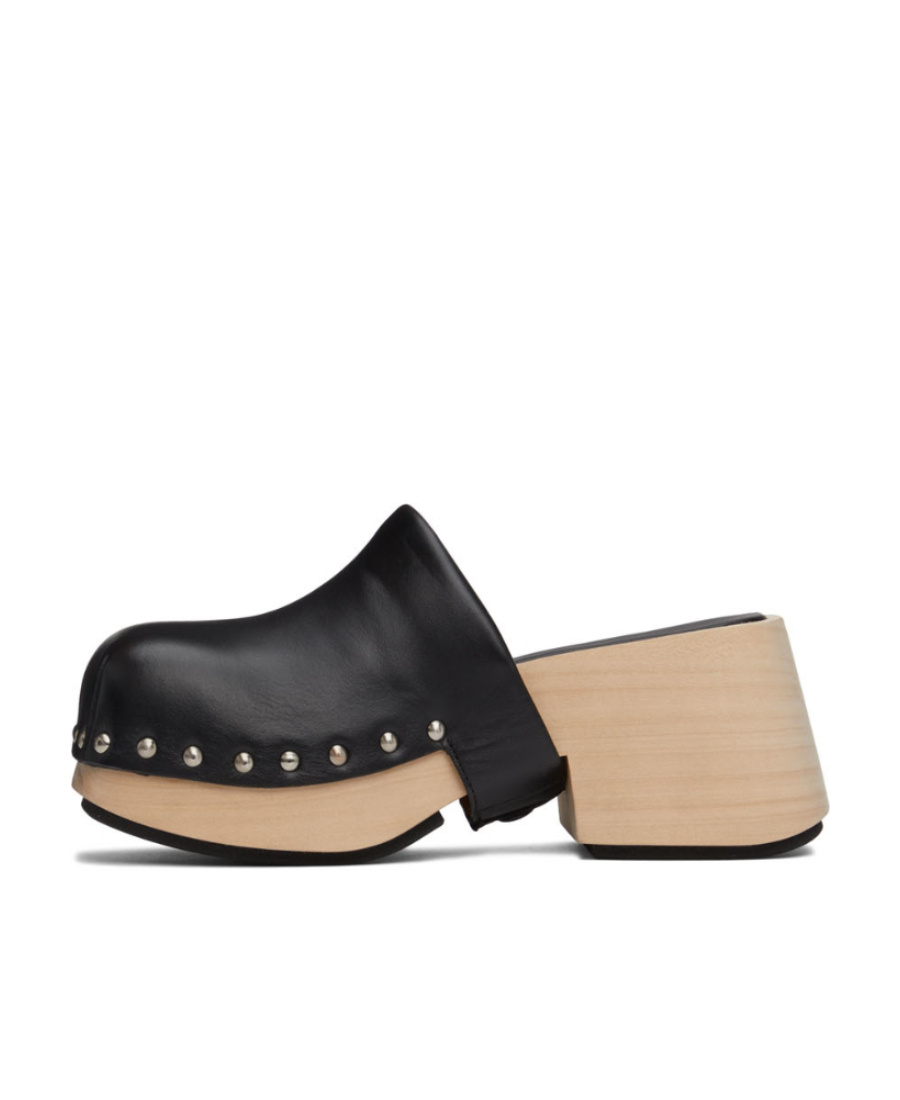 Marsèll Square-toe Leather Mules In Black