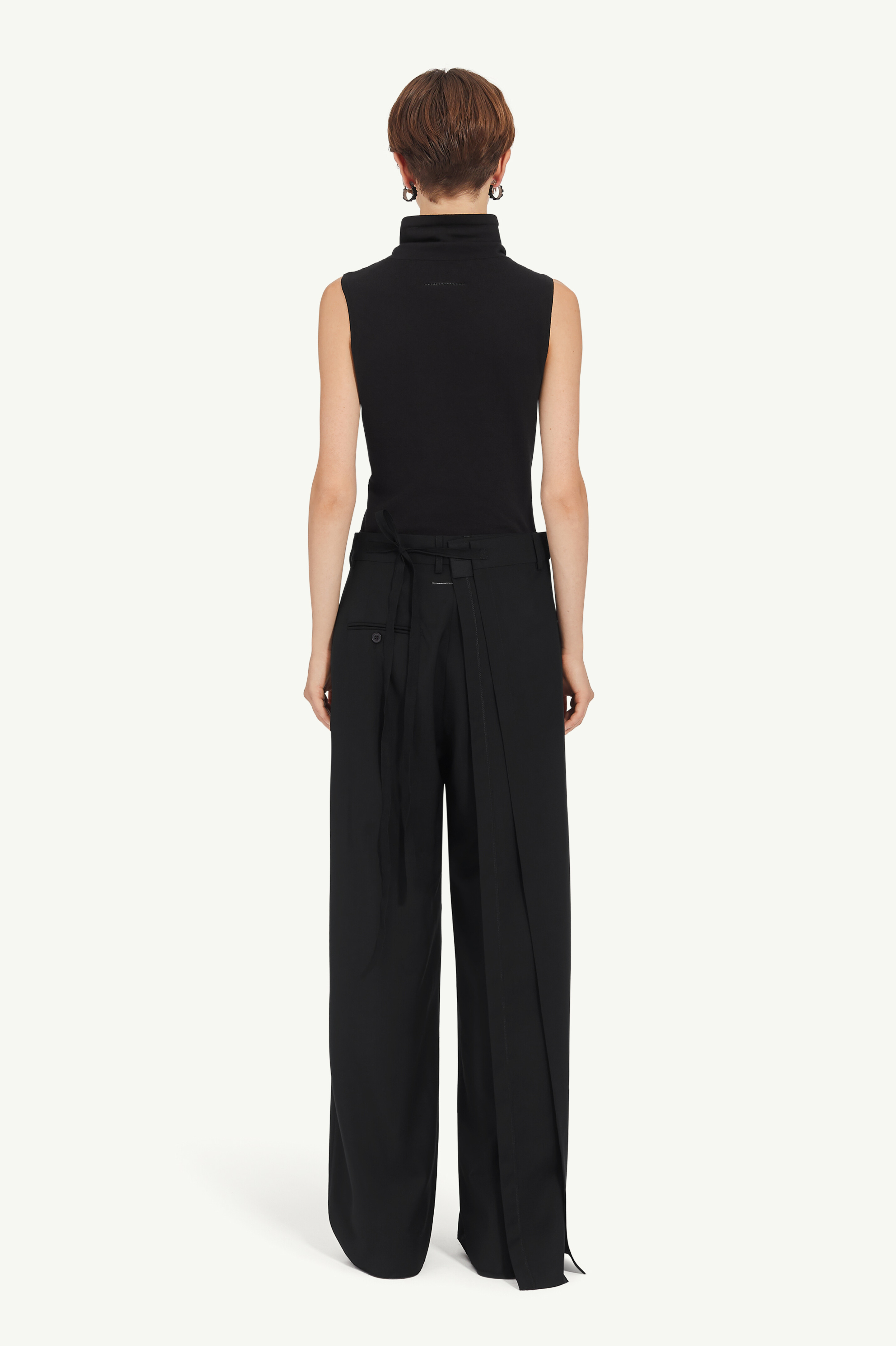 Mm6 Maison Margiela Tailored Wool-canvas Trousers In Black